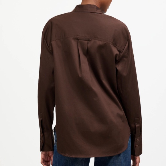 NWT Madewell Utility Long-Sleeve Popover Shirt Dark Carob Brown SZ Various - Picture 3 of 11